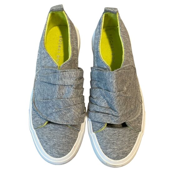 Rocket Dog women's size 6.5 light gray fabric slip on velcro casual shoes - Picture 1 of 8